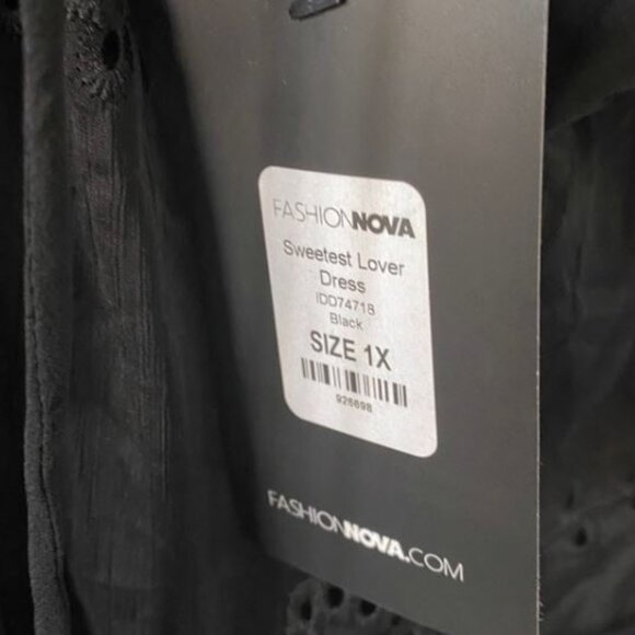 ✨️✨️ Host Pick✨️✨️ Fashion Nova Sweetest Lover‎ black dress sz 1X NWT - Picture 6 of 6
